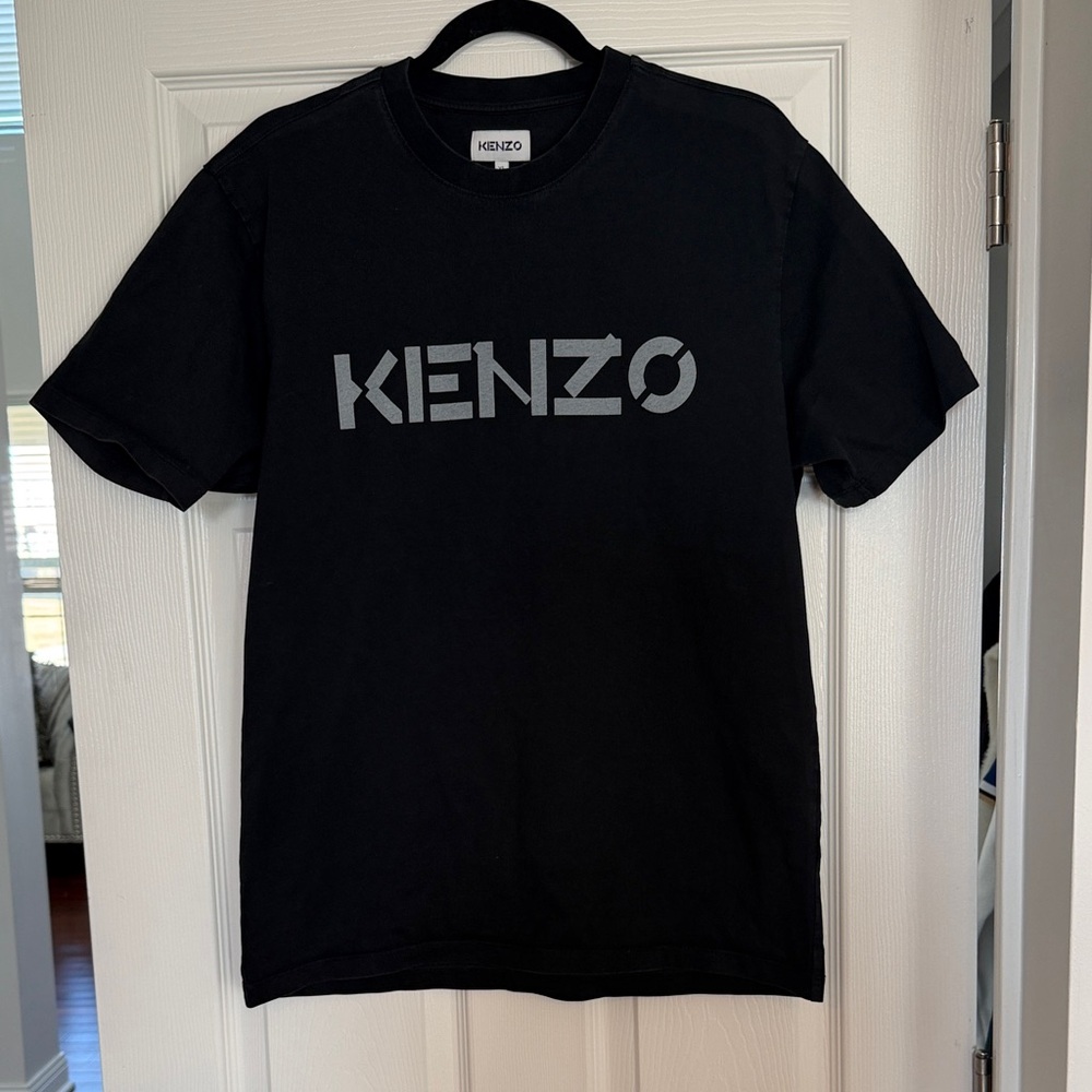 Kenzo Black T-Shirt with Gray Logo